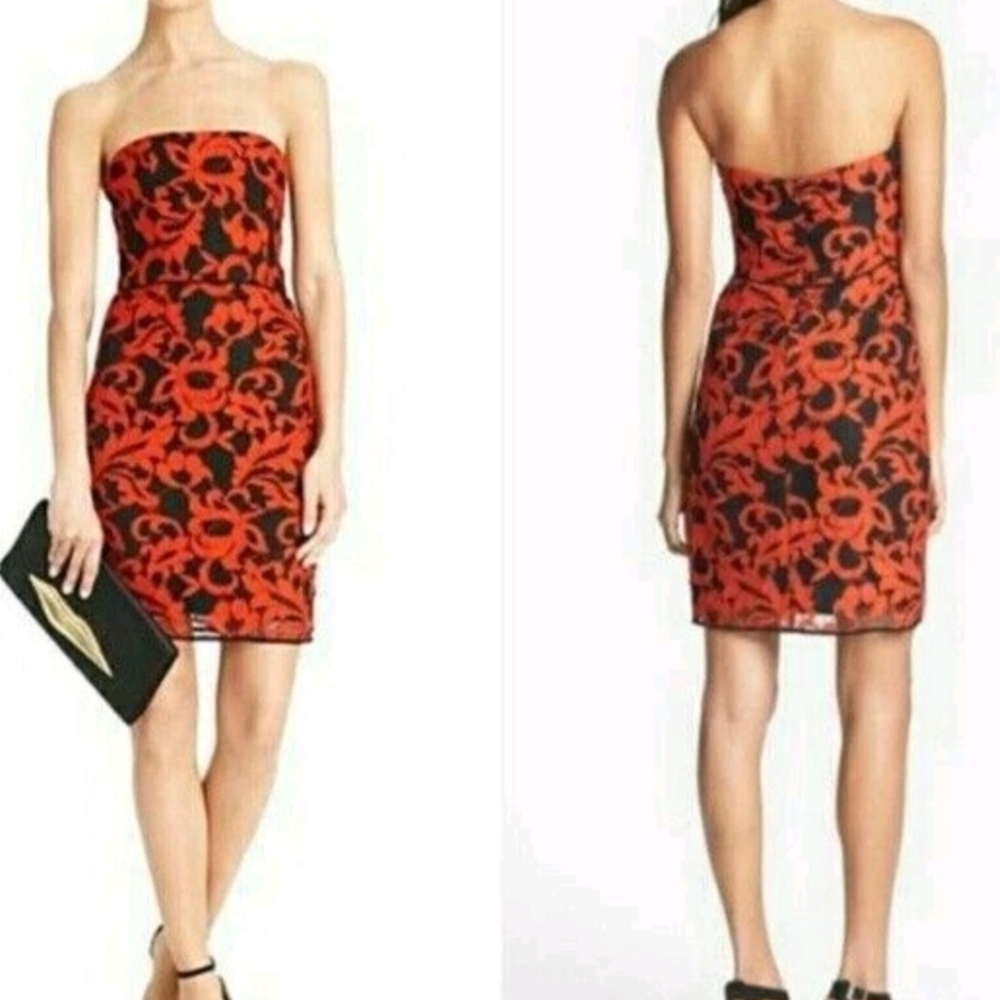 Diane Von Furstenberg Walker Lace Strapless Mini Dress